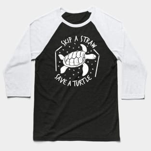 Skip a Straw Save a Turtle for Earthday - Vintage Retro Design T Shirt 2 Baseball T-Shirt